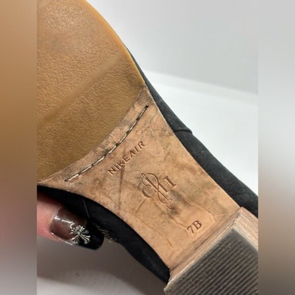 Cole Haan Black Cassidy Bootie Nubuck Leather Zip Ankle Boots Size 7 - Picture 8 of 8